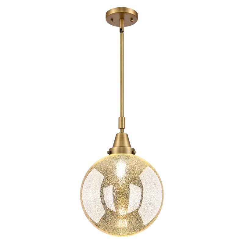 Innovations Lighting Downtown Urban - Caden Beacon - 1 Light 10" Stem Hung Mini Pendant - Brushed Brass/Mercury Shade