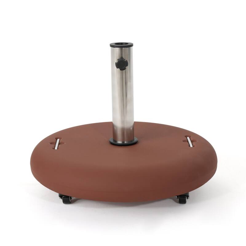 Round Outdoor Umbrella Base with Stainless Steel Holder