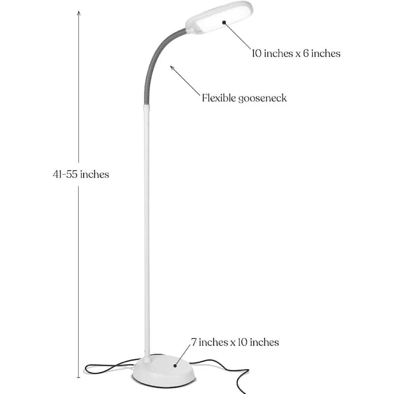 Brightech Litespan Slim 55 in. White Industrial Dimmable and Color Temperature Adjustable LED Floor Lamp