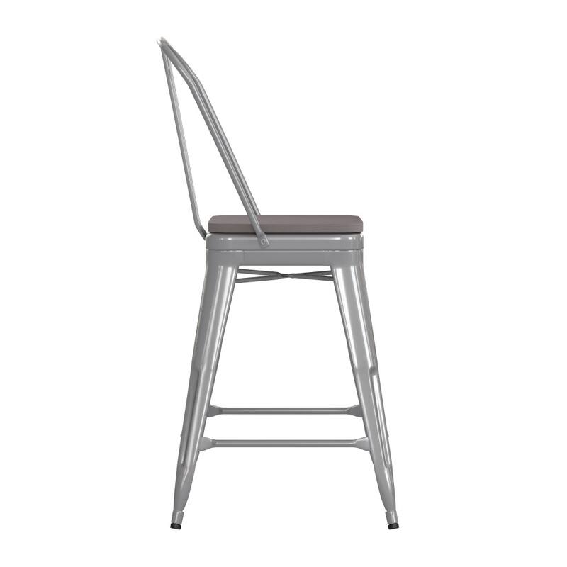 All-Weather Commercial Counter Stool with Removable Back & Poly Resin Seat