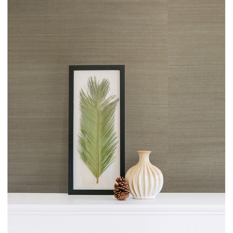 Advantage Ruslan Brown Grasscloth Wallpaper - 36in x 288in x 16.025in