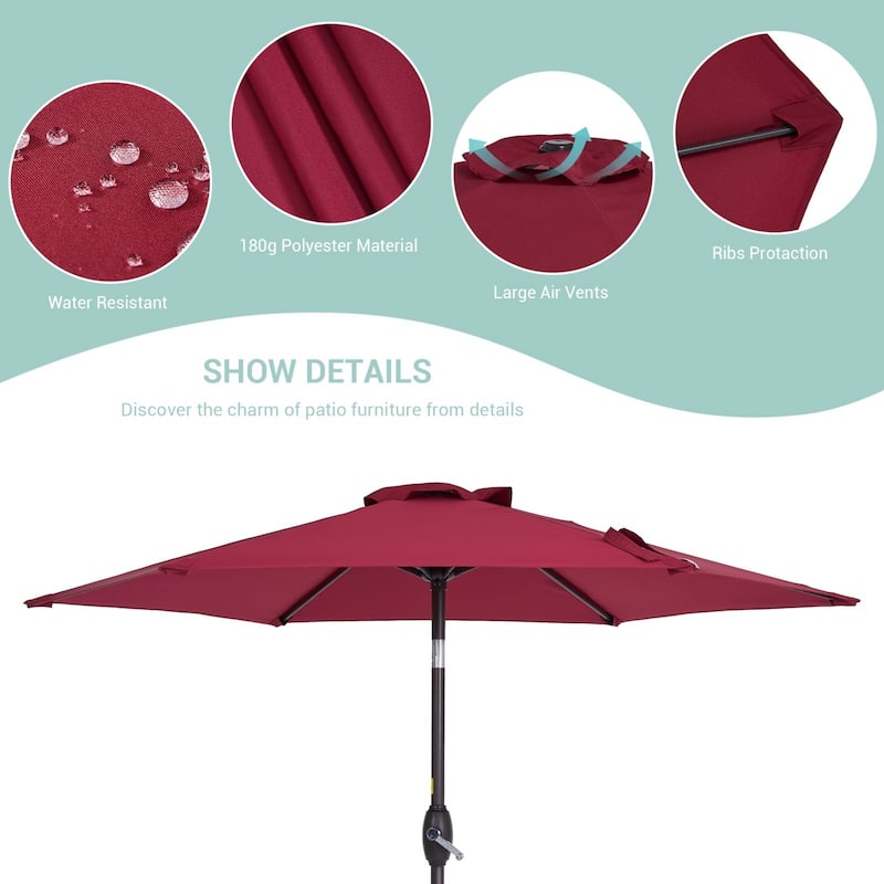 Bonosuki 7.5Ft Patio Market Umbrella Weather-Resistant Table Umbrella