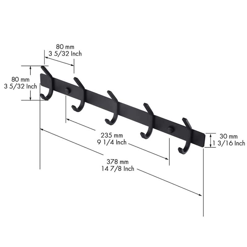 Bathroom Robe and Towel Hook Rack with 5 Hooks