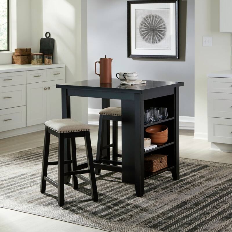 Brook Creek 3 Piece Counter Set - Black