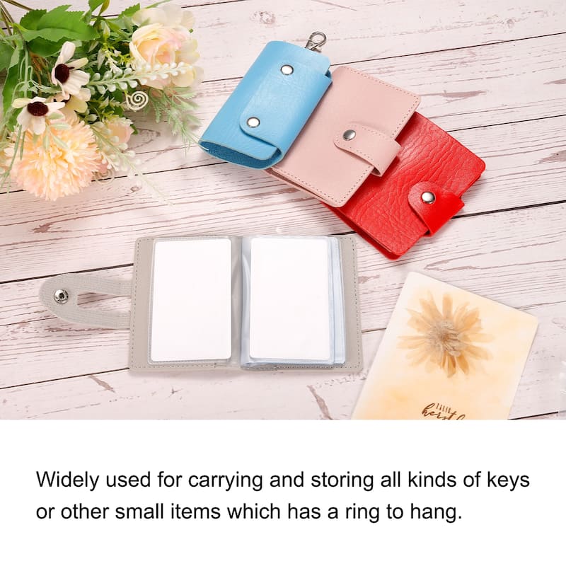 Key Case Cover, 1 Pack PU Leather 6 Keychain Holder Key Sleeve, Orange - 10.8x 6.5cm