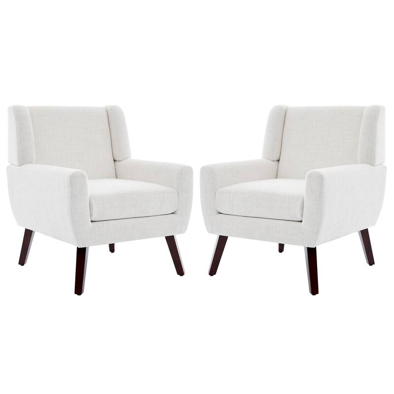 Modern Upholstered Linen Armchair Accent Chair Set of 2