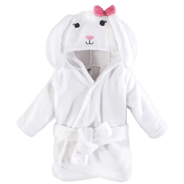 slide 1 of 1, Hudson Baby Infant Plush Animal Face Bathrobe, Bunny, 0-9 Months - Bunny - 0-9 Months 0-9 Months - Bunny