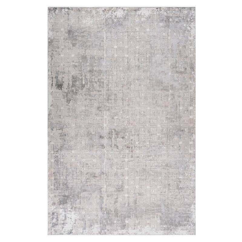 Bido Abstract Stain Resistant Woven Durable Area Rug By HomeRoots - 94.88' X '94.88' X '0.35