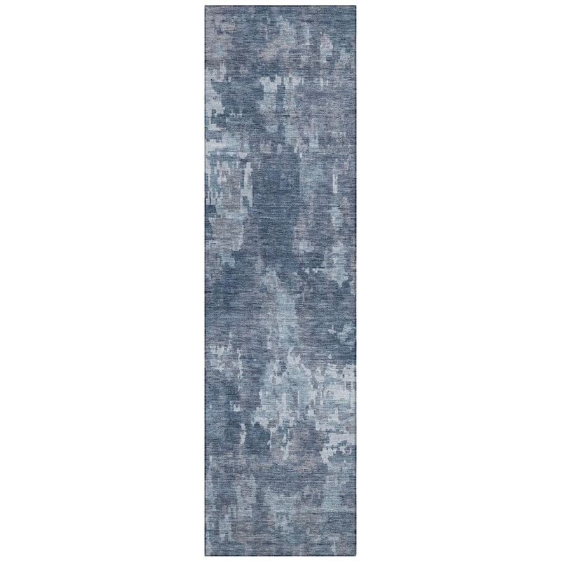 Machine Washable Indoor/ Outdoor Ombre Abstract Chantille Rug