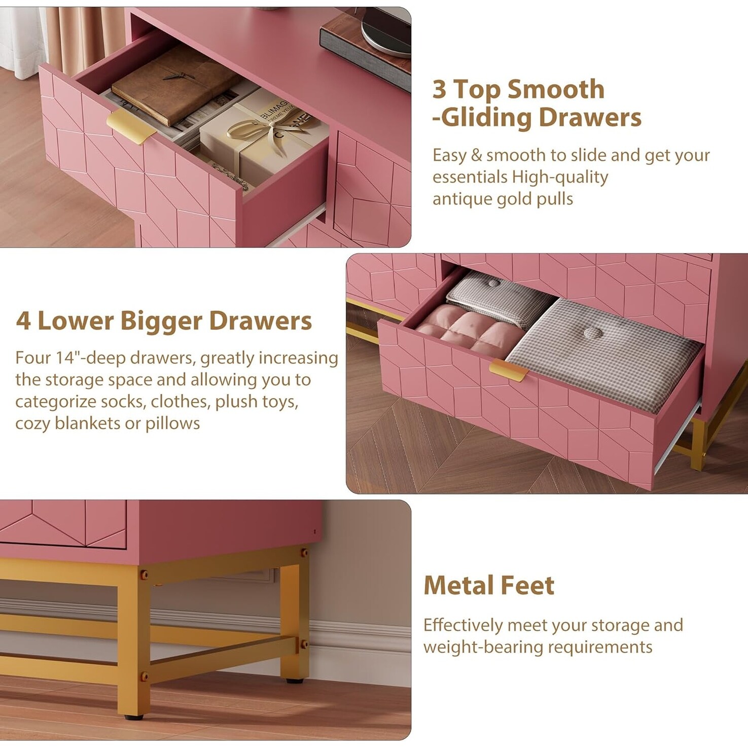 room essentials modern dresser Modern 4 Drawer Dresser Pure White