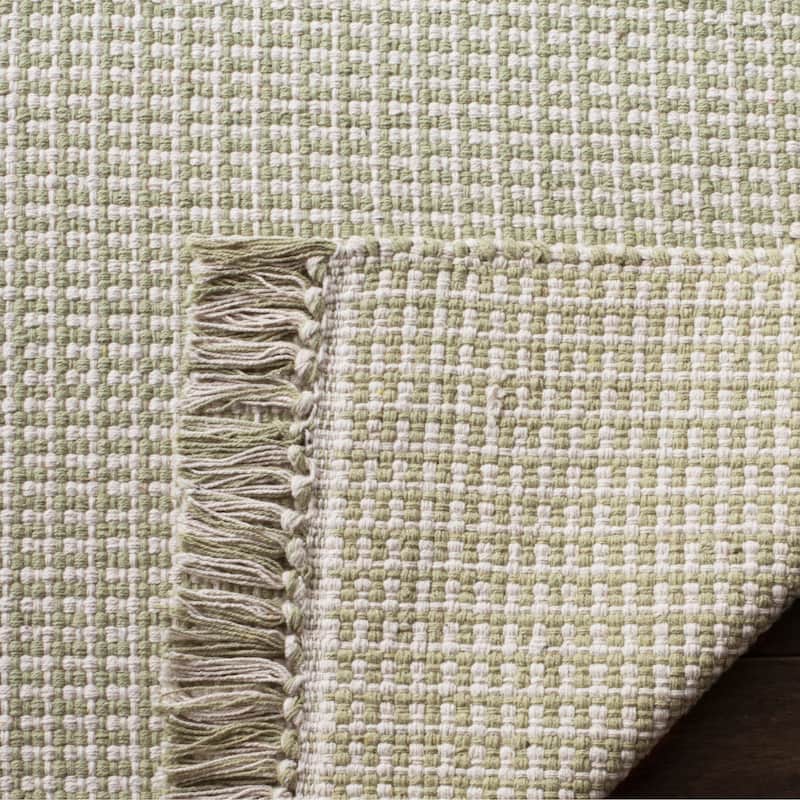 SAFAVIEH, Handmade Montauk Cliff Stripe Flatweave Cotton Fringe Rug