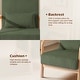 preview thumbnail 35 of 161, 25" W Mid Century Upholstered Wood Accent Chair with Pillow