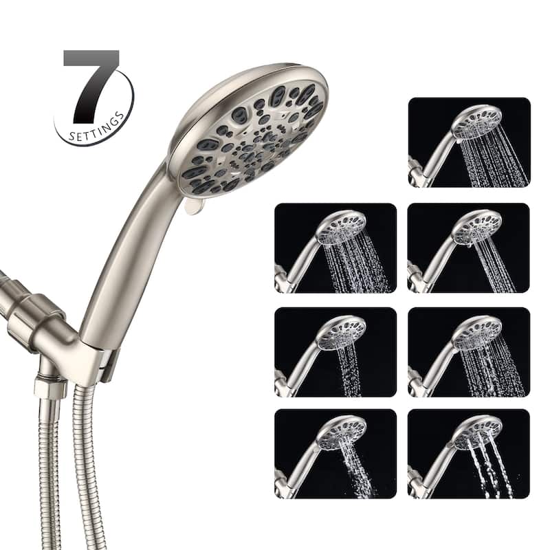 YASINU Single-Handle 7-Spray Round High-Pressure Shower Faucet