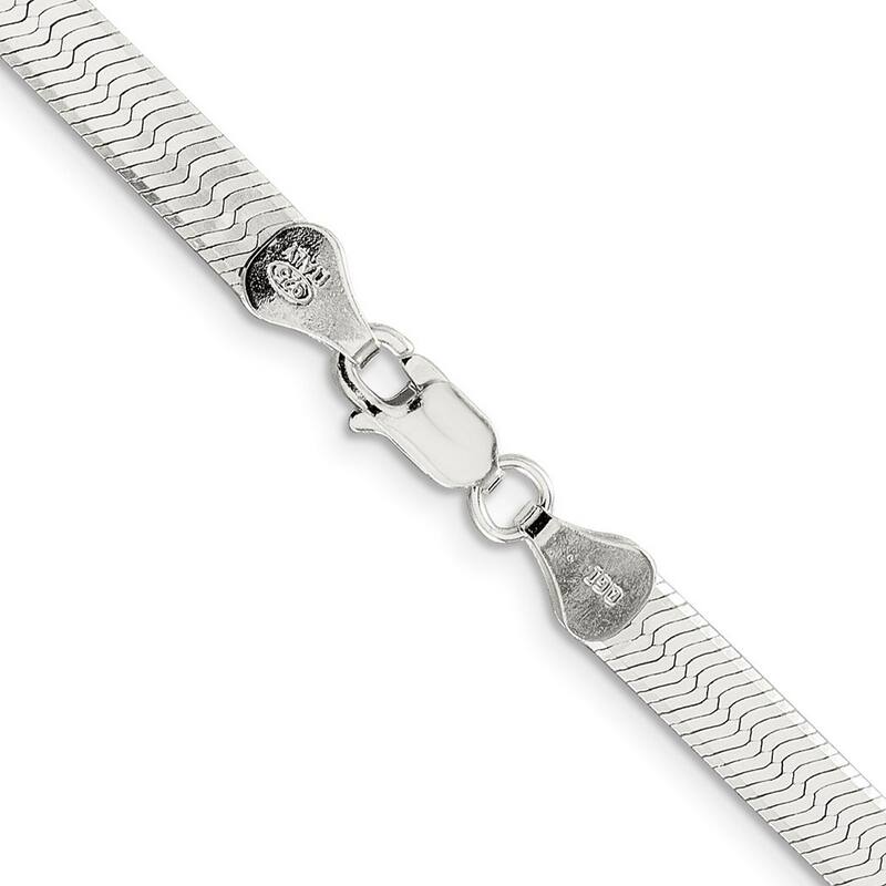 Curata 925 Sterling Silver 5.25mm Magic Herringbone Chain Necklace