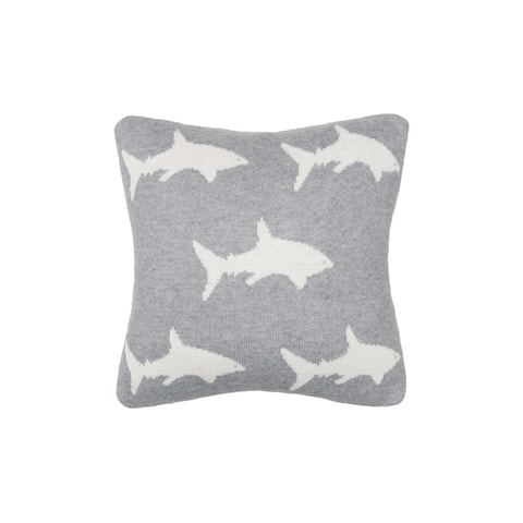 10" x 10" Shark Reversible Knitted Throw Pillow