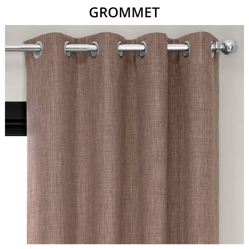 Exclusive Fabrics Grommet Textured Faux Linen Room Darkening Curtains for Bedroom & Living Room Curtains (1 Panel)