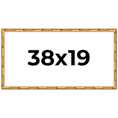 38x19 Frame Gold Bamboo Picture Frame Modern Photo Frame Includes UV Acrylic Shatter Guard Front Acid Free Foam Backing Board