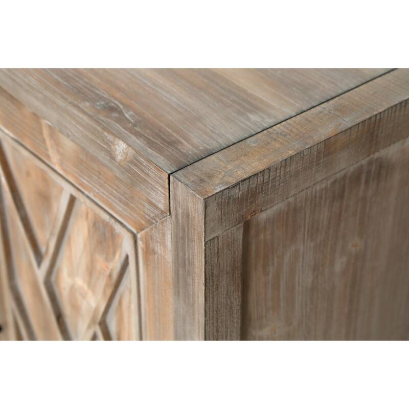 4 Door Wooden Twill Sideboard American Country Vintage Cabinet