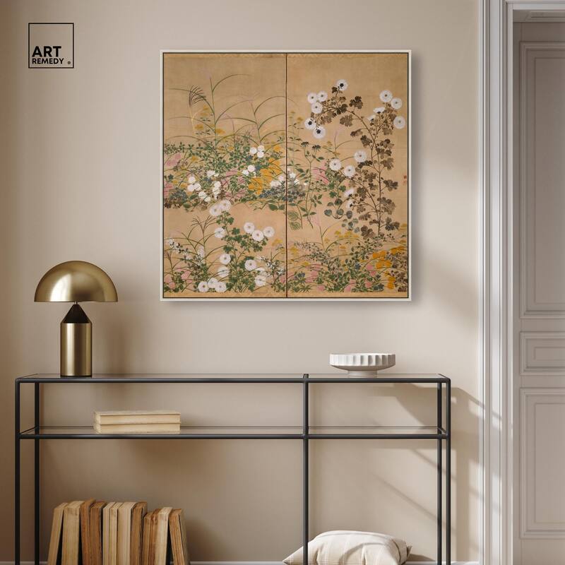 Flowering Plants in Autumn Canvas by Art Remedy