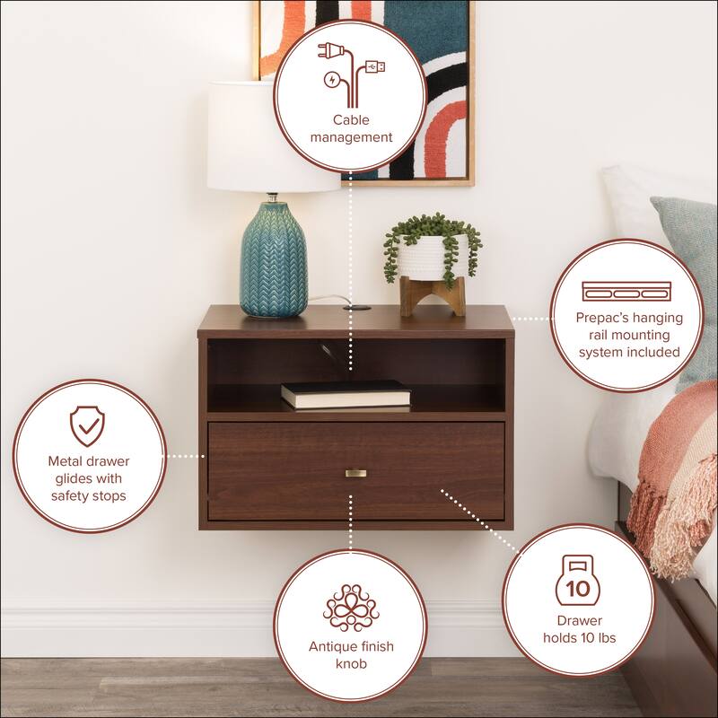 Prepac Hanging Nightstands - Set of 2