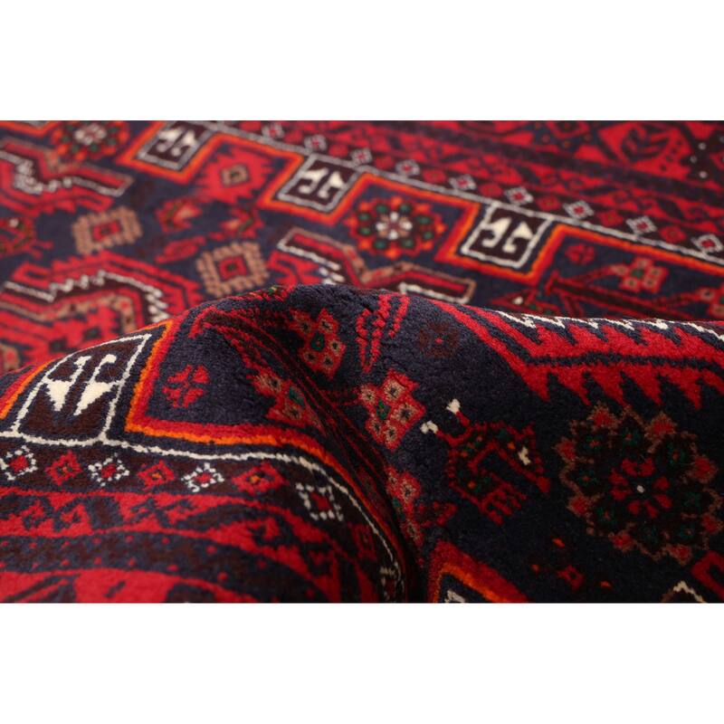 ECARPETGALLERY Hand-knotted Teimani Dark Navy, Red Wool Rug - 3'1 x 6'2