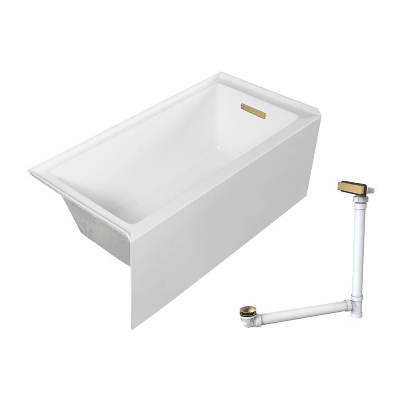 Transolid UATLN603222-R Unity AFR 60" x 32" Three Wall Alcove Acrylic - White / Champagne Bronze