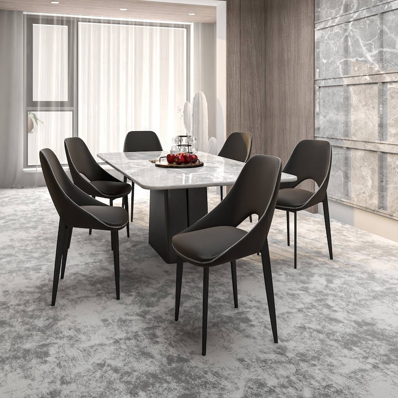 Amalfi Set of 4 Dining Chairs - Stylish & Comfortable Curved Open Back Accent Chair - Versatile Seating for Home or Apartment