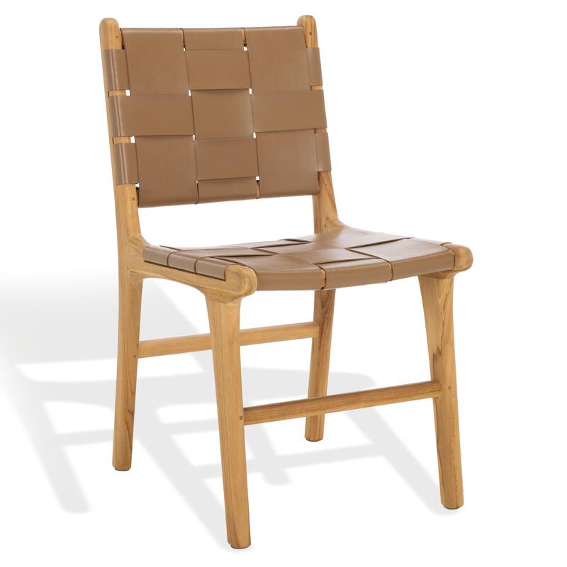 SAFAVIEH Couture Cassaphina Woven Leather Dining Chair - 18"W x 23"D x 34"H