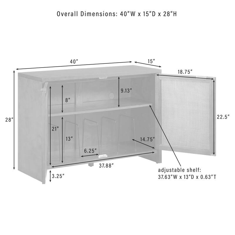 Crosley Kenji Record Player Cabinet With Vinyl Storage