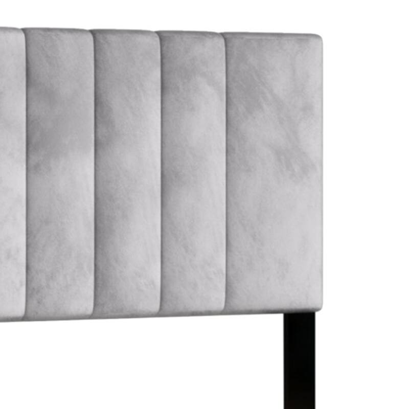 CraftPorch Modern Velvet Tufted Upholstered Gold Accent Platform Bed