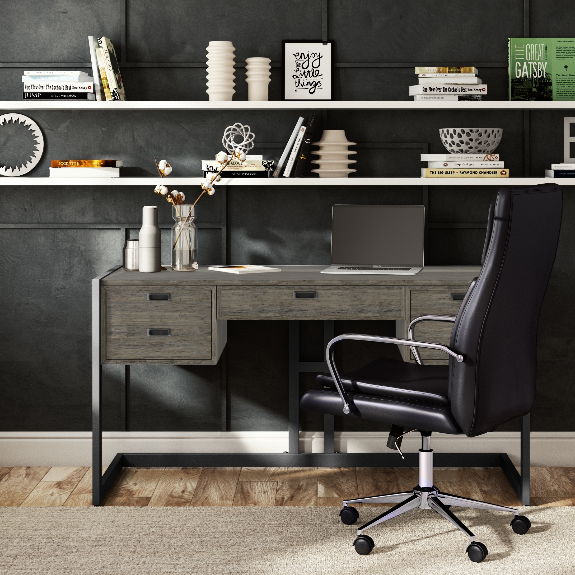 WYNDENHALL Arley SOLID ACACIA WOOD Modern Industrial 60 inch Wide