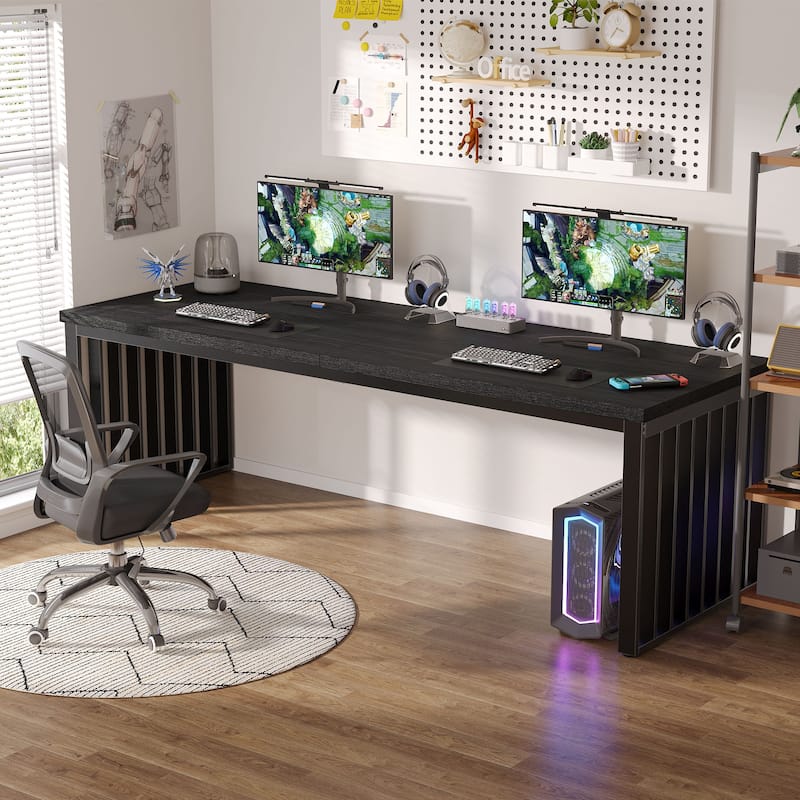 78.74-inch Two Person Computer Desk for Home Office - Black
