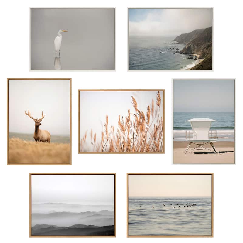 Kate and Laurel Sylvie Pelican Framed Canvas by Crystal Lynn Collins