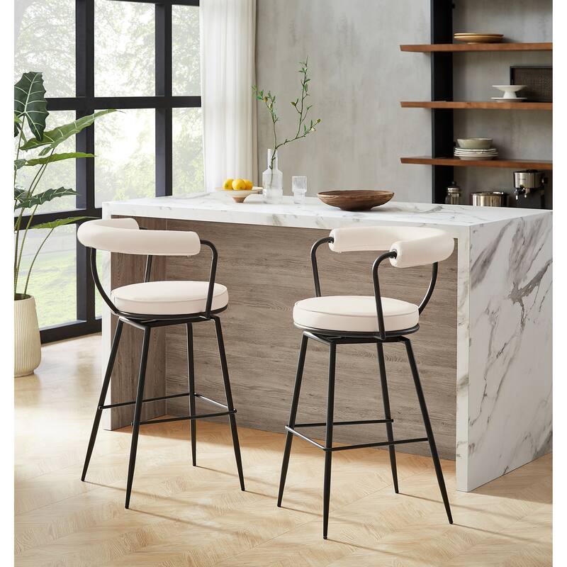 Art Leon Faux Leather Upholstery Swivel Barstool