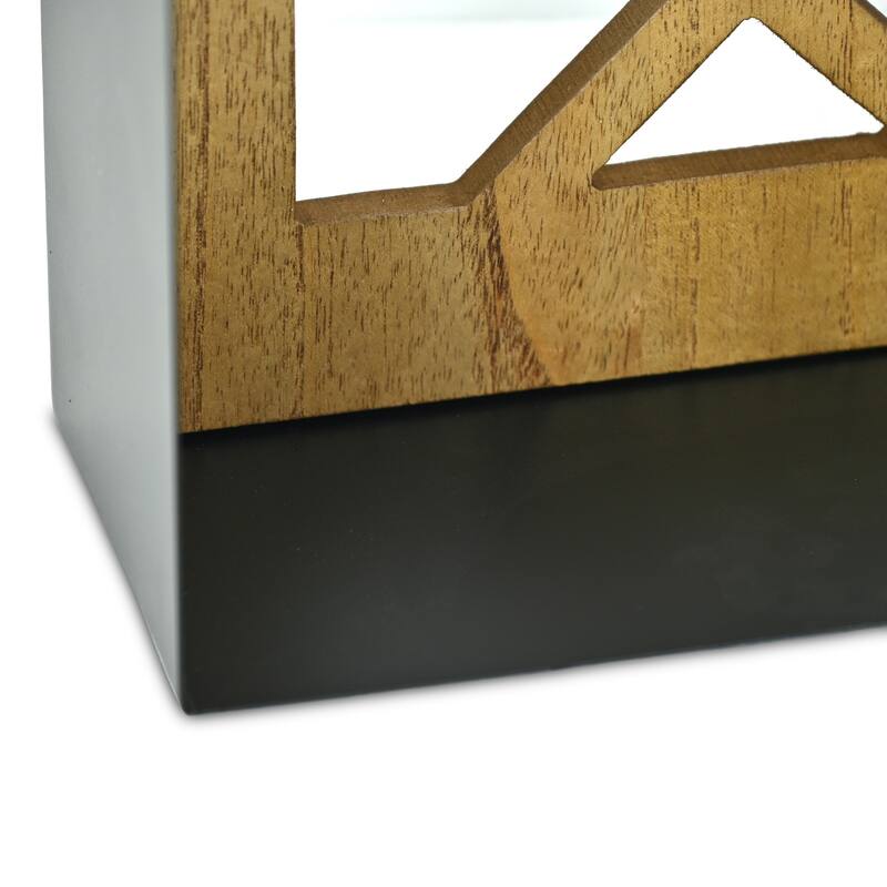 Meliora Cathdral Window Metal & Wood 2 Tier Wall Shelf