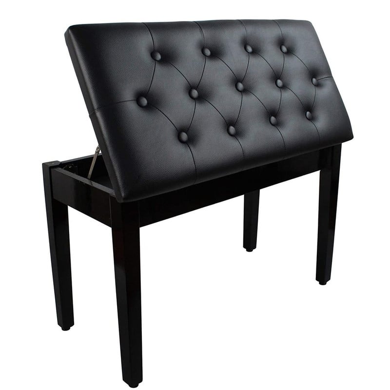 29.5"L Piano Bench with Padded Cushion and Music Book Storage Compartment