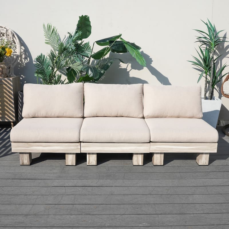 5/7-Seat Multifunctional Outdoor Fire Pit Sofa Set Conversation Set with Semicircle Fire Pit Table