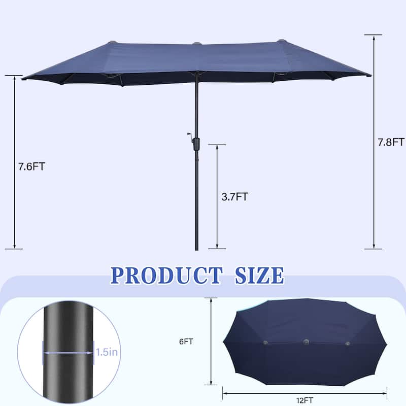 13ft Large Patio Umbrella Double Sided Outdoor Market Umbrella
