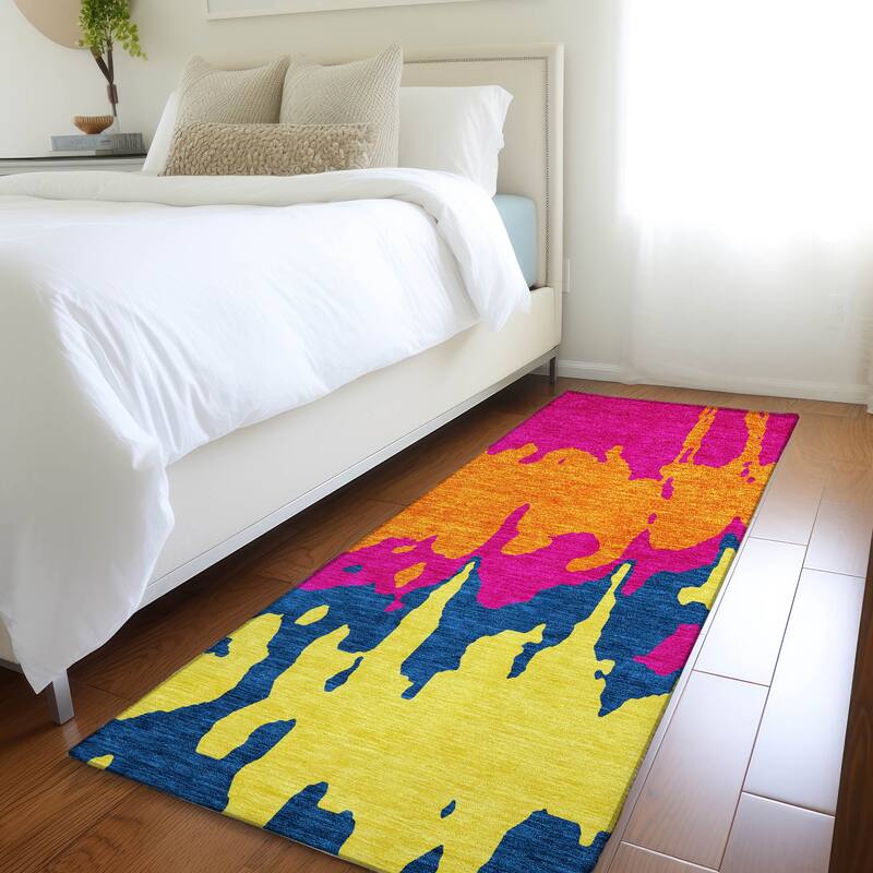 Premium Washable Super Soft Modern Drama Mayfield Rug - Pink - 2'3" x 7'6"