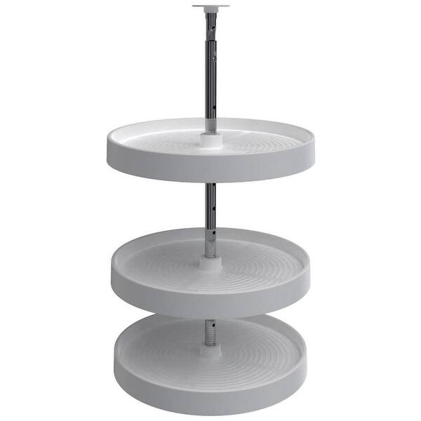 slide 2 of 6, Rev-A-Shelf Lazy Daisy Polymer 18 Inch Full Circle 3 Shelf Lazy Susan White