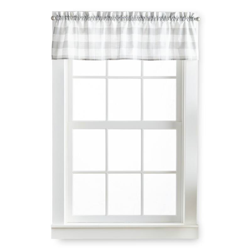 Curtainworks Farmhouse Buffalo Check 3-piece Kitchen Curtain Tier and Valance Set - 1-Valance And 2-36" Tiers