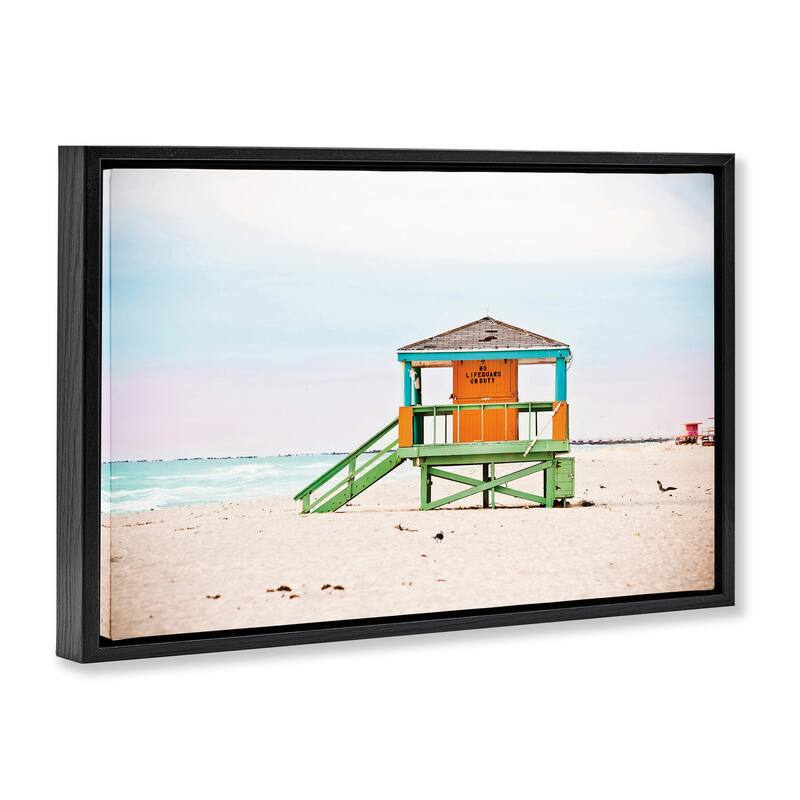 Stupell No Lifeguard On Duty Framed Floater Canvas Wall Art Design By Seven Trees Design