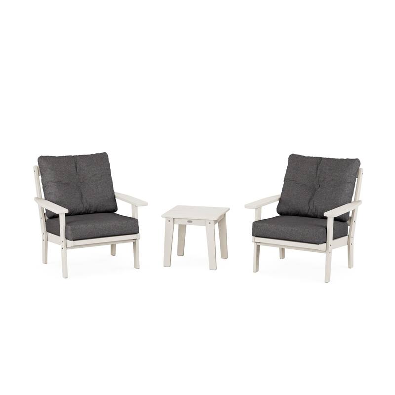POLYWOOD Oxford 3-Piece Deep Seating Set - Sand/Ash Charcoal