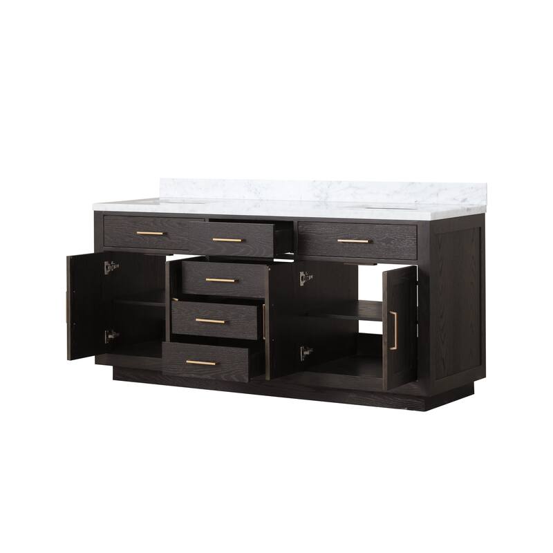 Lexora Abbey Bath Vanity and Carrara Marble Top