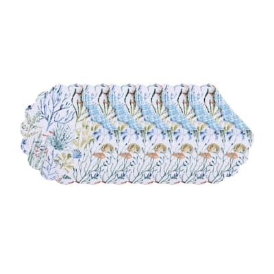 Coralie Sound Round Quilted Placemat Set 6