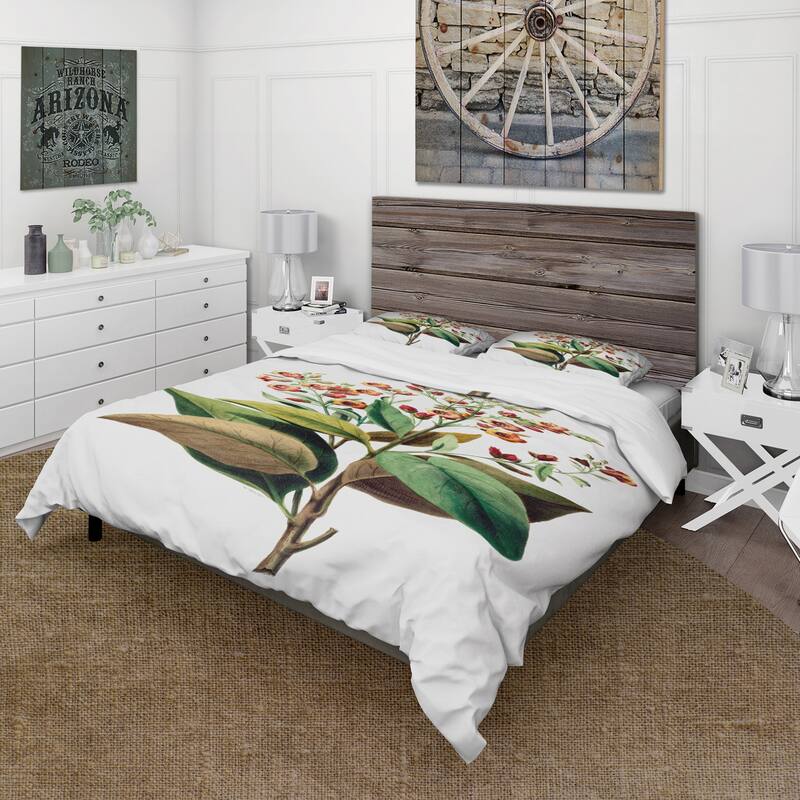 Designart 'Vintage American Flowers II' Traditional Duvet Cover Set - King