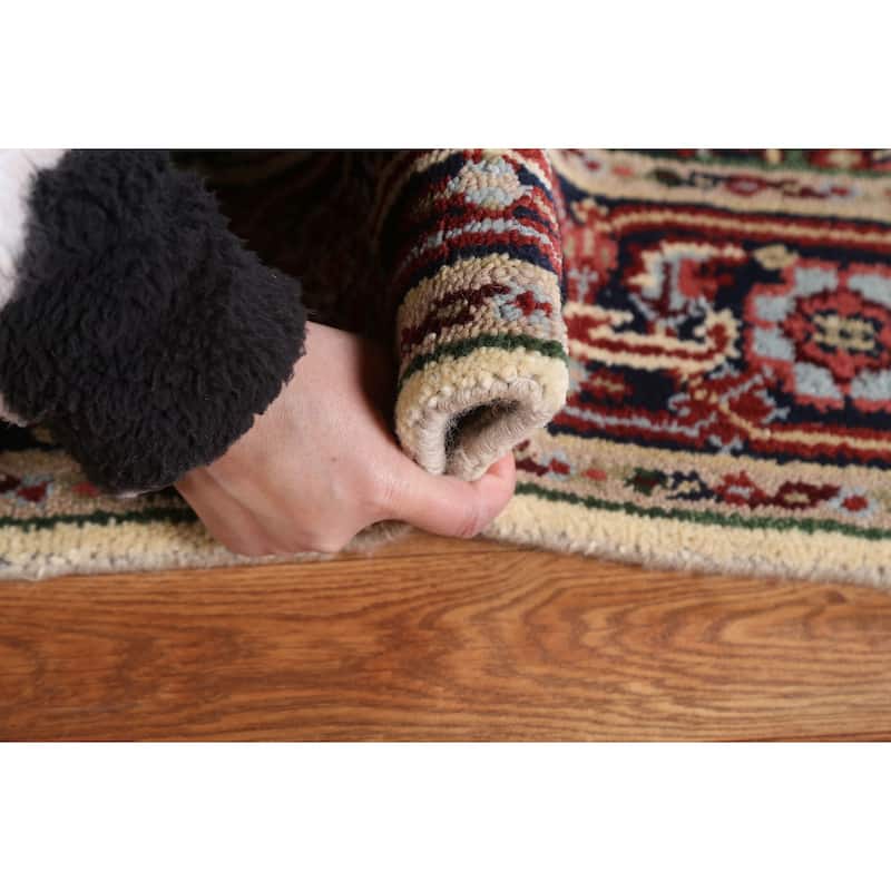 Geometric Traditional Heriz Serapi Oriental Wool Area Rug Hand-knotted - 4'0" x 5'11"