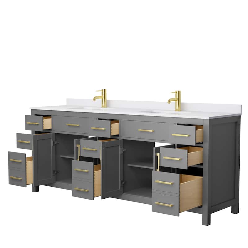 Beckett 84 Inch Double Vanity, Cultured Marble Top