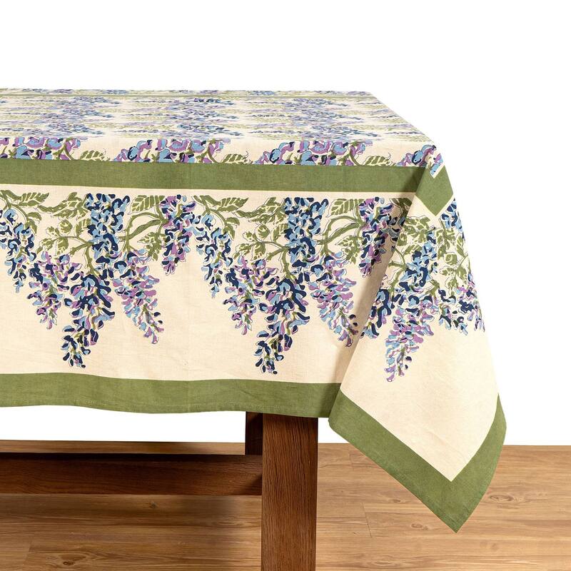 Couleur Nature Wisteria Tablecloth - Green/Blue - 59" x 86"