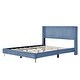 preview thumbnail 27 of 39, Queen Size Corduroy Platform Bed with Tufted Headboard and Metal Legs